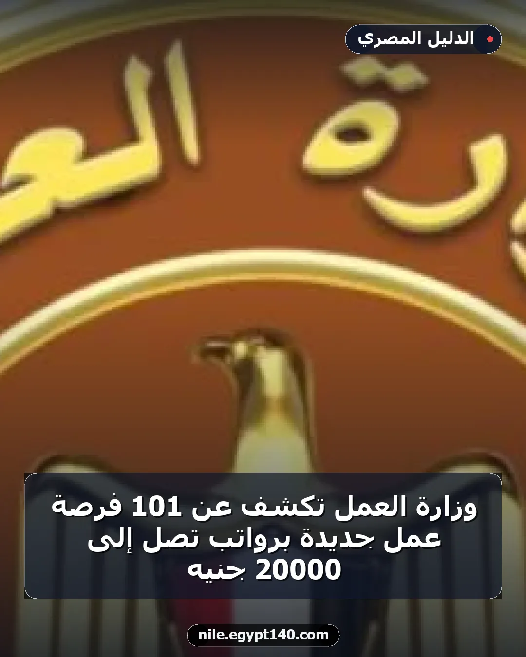 وزارة العمل تكشف عن 101 فرصة عمل جديدة برواتب تصل إلى 20000 جنيه