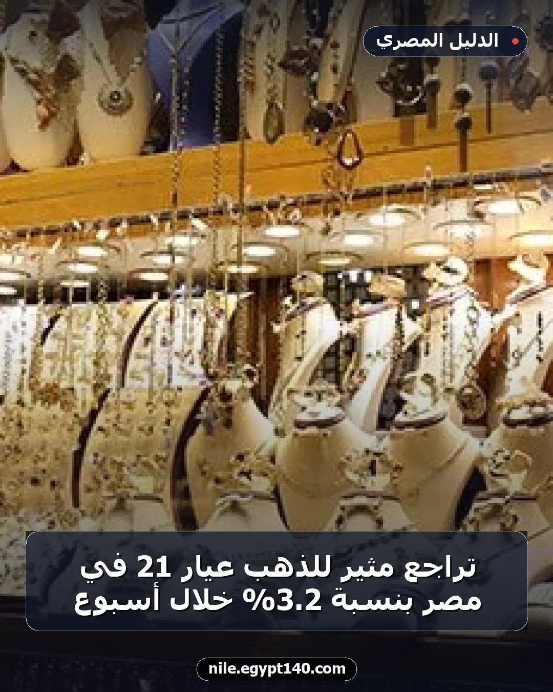 تراجع مثير للذهب عيار 21 في مصر بنسبة 2.3% خلال أسبوع