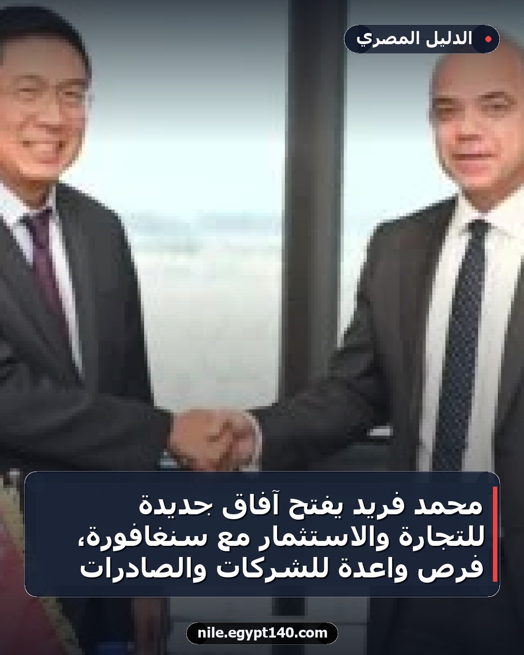 محمد فريد يفتح آفاق جديدة للتجارة والاستثمار مع سنغافورة، فرص واعدة للشركات والصادرات
