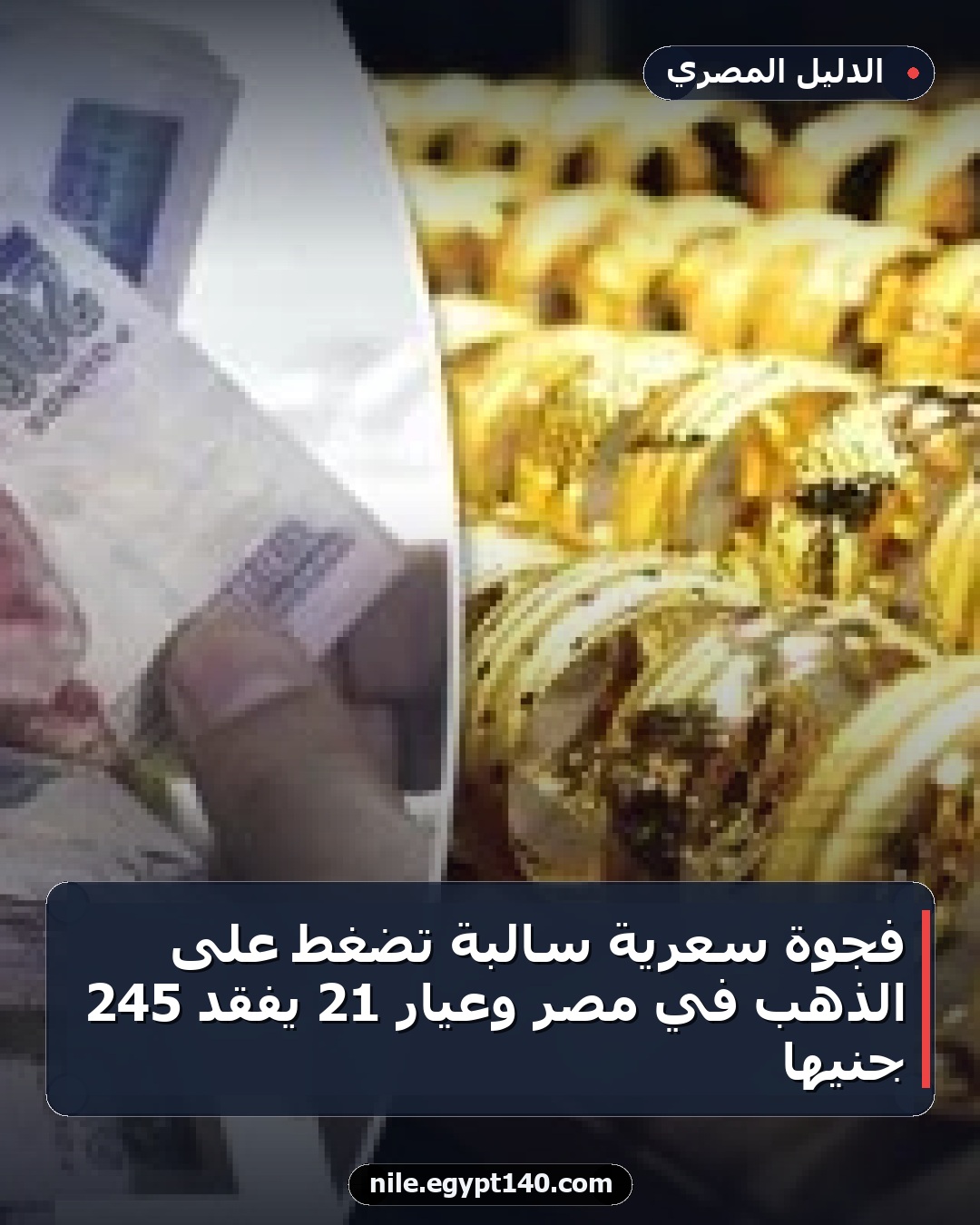 فجوة سعرية سالبة تضغط على الذهب في مصر وعيار 21 يفقد 245 جنيها