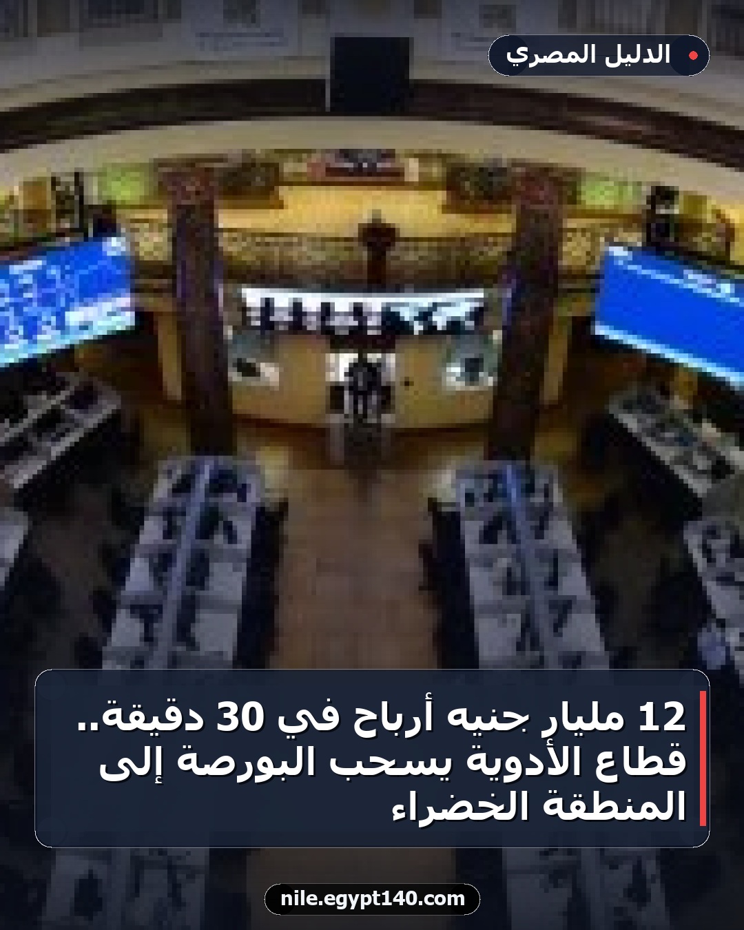 12 مليار جنيه أرباح في 30 دقيقة.. قطاع الأدوية يسحب البورصة إلى المنطقة الخضراء