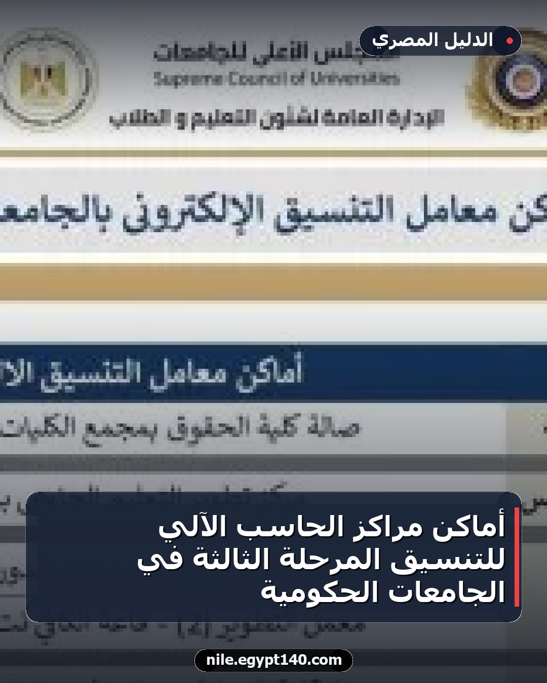 أماكن مراكز الحاسب الآلي للتنسيق المرحلة الثالثة في الجامعات الحكومية