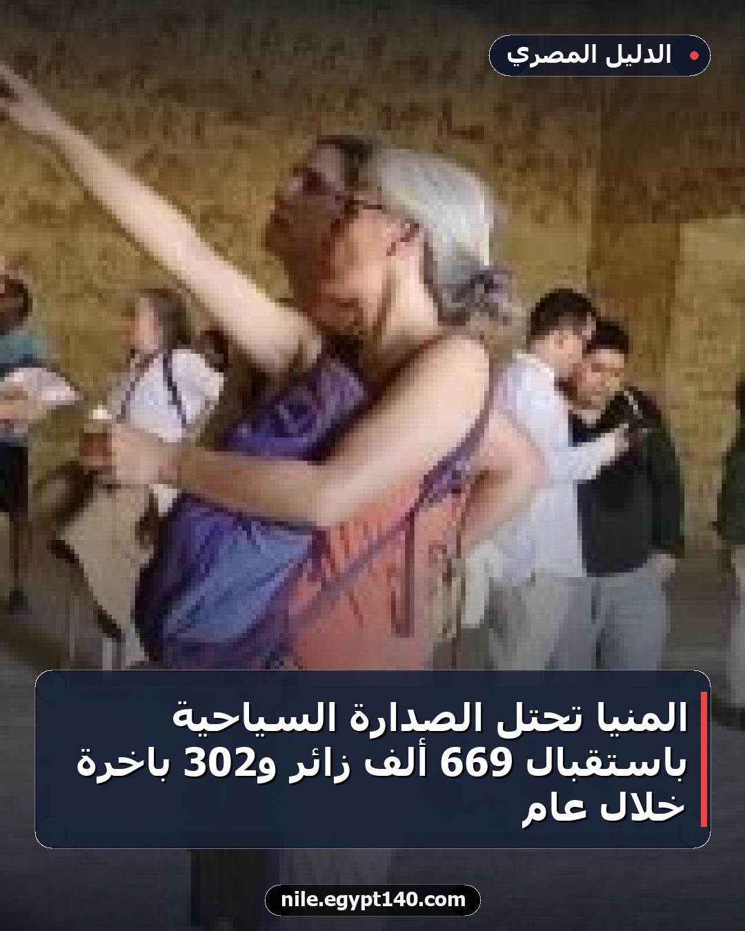 المنيا تحتل الصدارة السياحية باستقبال 669 ألف زائر و302 باخرة خلال عام