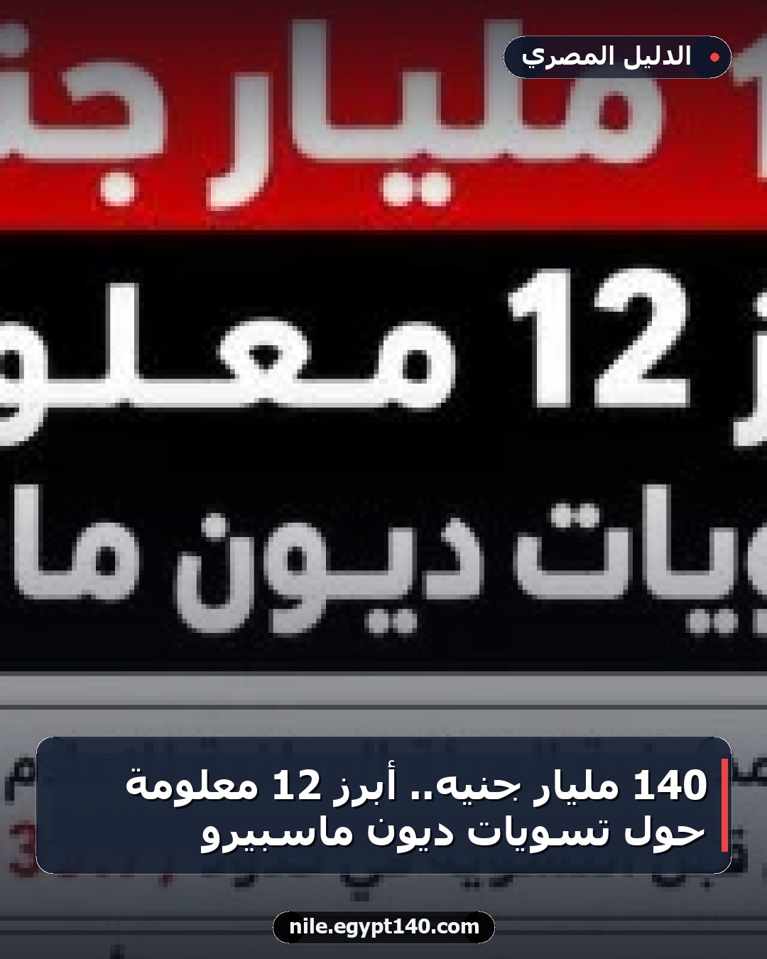 140 مليار جنيه.. أبرز 12 معلومة حول تسويات ديون ماسبيرو