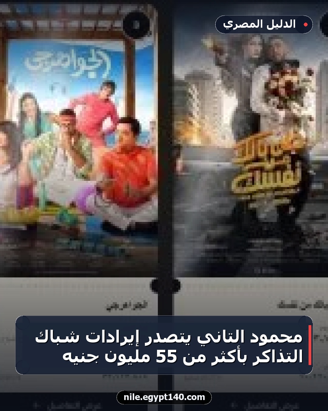 محمود التاني يتصدر إيرادات شباك التذاكر بأكثر من 55 مليون جنيه