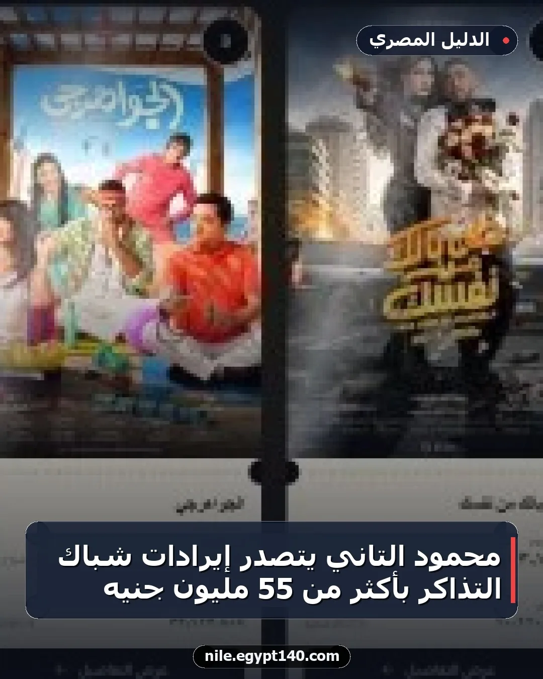 محمود التاني يتصدر إيرادات شباك التذاكر بأكثر من 55 مليون جنيه