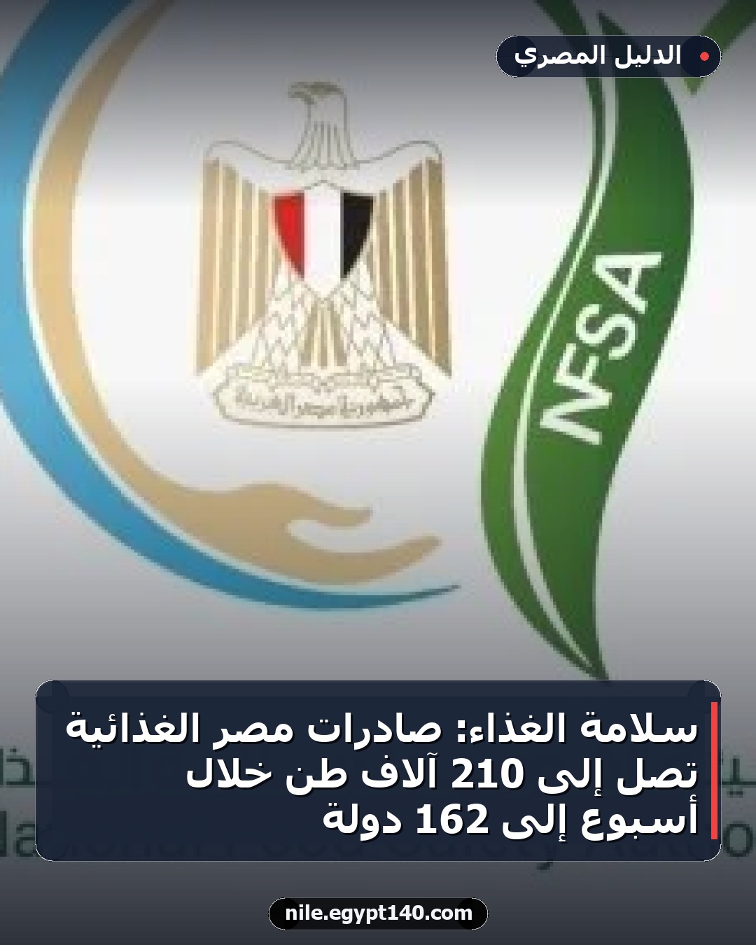 سلامة الغذاء: صادرات مصر الغذائية تصل إلى 210 آلاف طن خلال أسبوع إلى 162 دولة