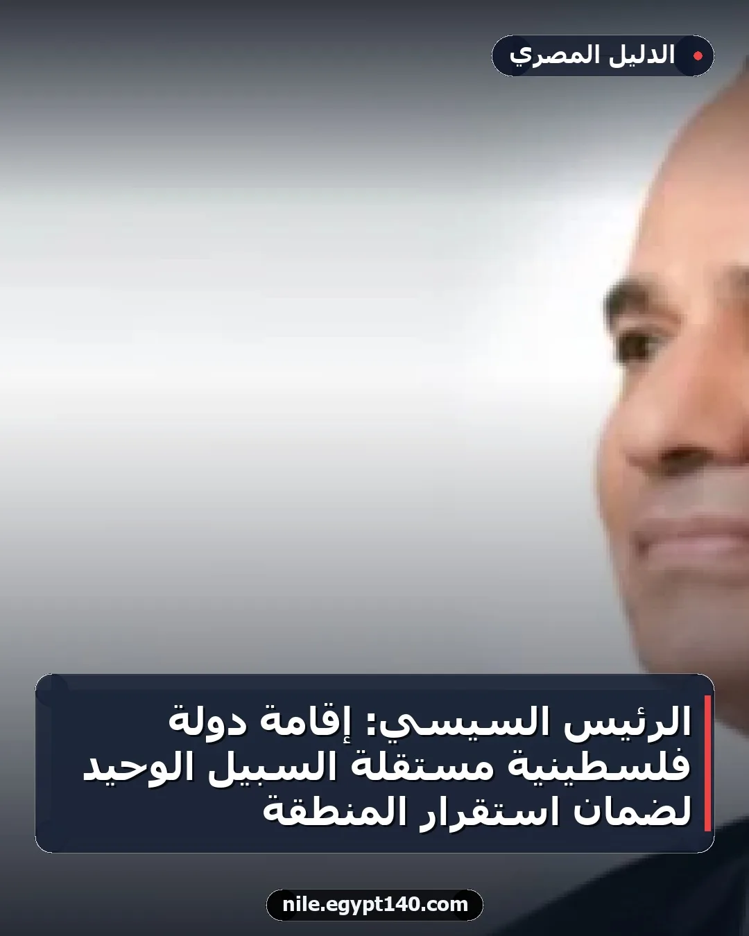 الرئيس السيسي: إقامة دولة فلسطينية مستقلة السبيل الوحيد لضمان استقرار المنطقة