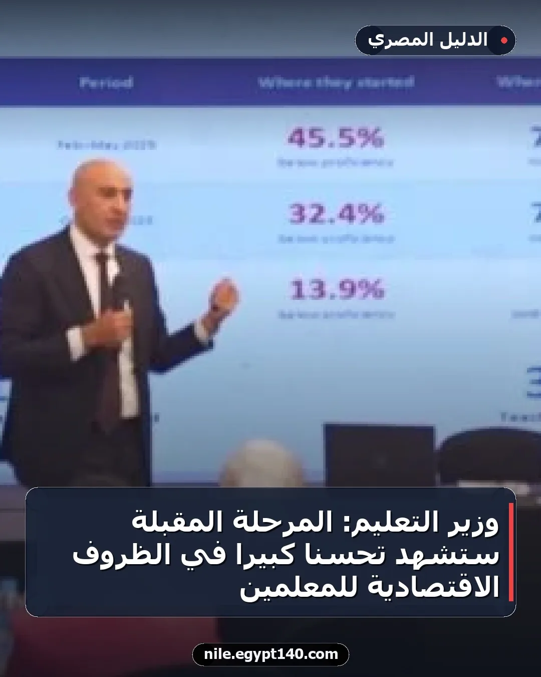وزير التعليم: المرحلة المقبلة ستشهد تحسناً كبيراً في الظروف الاقتصادية للمعلمين