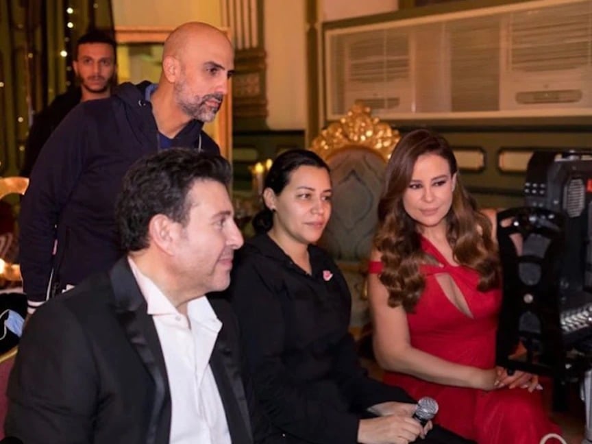 هاني شاكر وكارول سماحة مع المخرجة بتول عرفة هاني شاكر وكارول سماحة مع المخرجة بتول عرفة