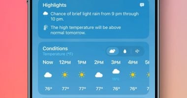 تطبيق Apple Weather يضيف ميزتين جديدتين في نظام iOS 27