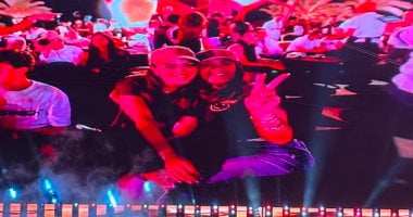 ريهام عبد الغفور ودينا الشربينى وصبا مبارك في Egyptian Fan Zone بالعاصمة الجديدة