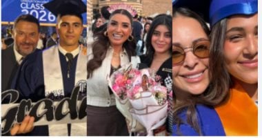 لحظات مؤثرة للنجوم في حفل تخرج أبنائهم